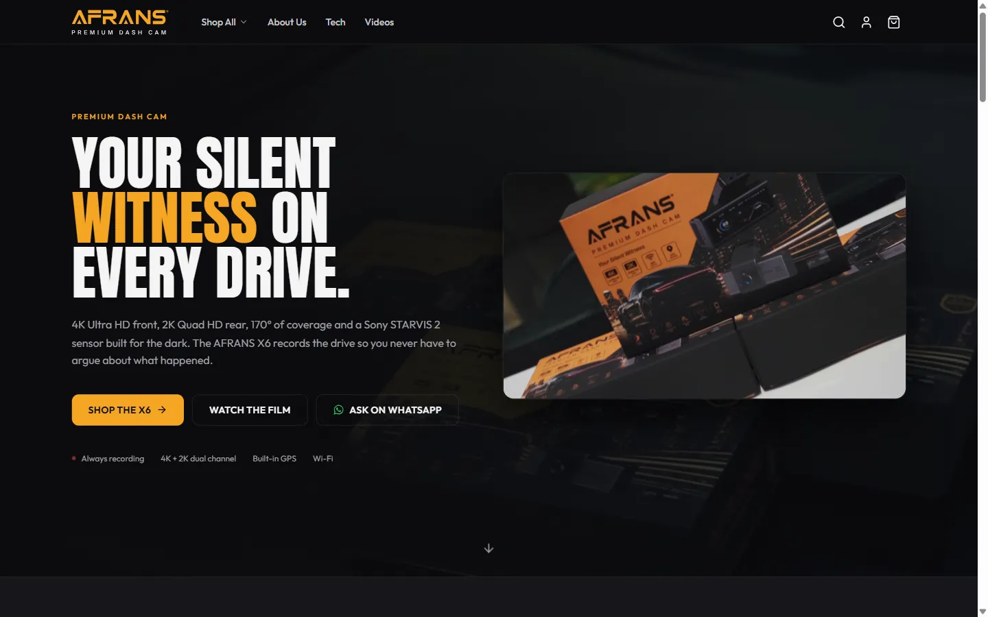 Afrans website homepage